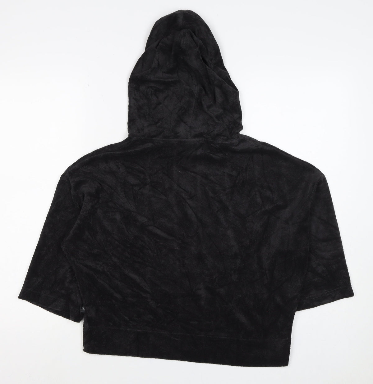 Reebok Women's Black XS Hooded Pullover Fleece Logo Sweatshirt