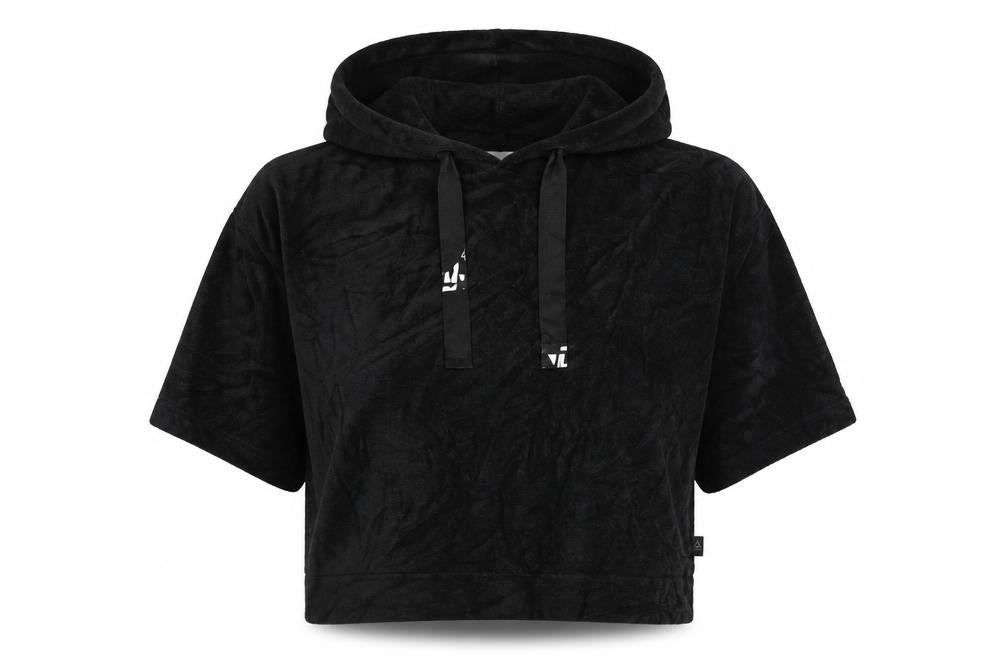Reebok Women's Black XS Hooded Pullover Fleece Logo Sweatshirt