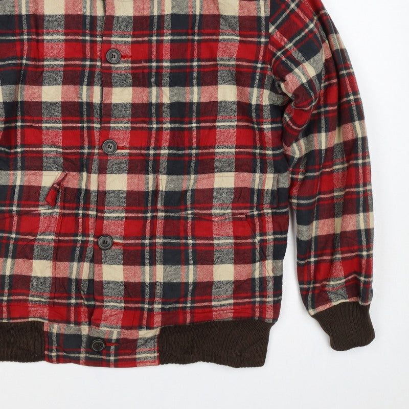 Woolrich Men's Red Plaid Medium Lined Button Outdoor Jacket