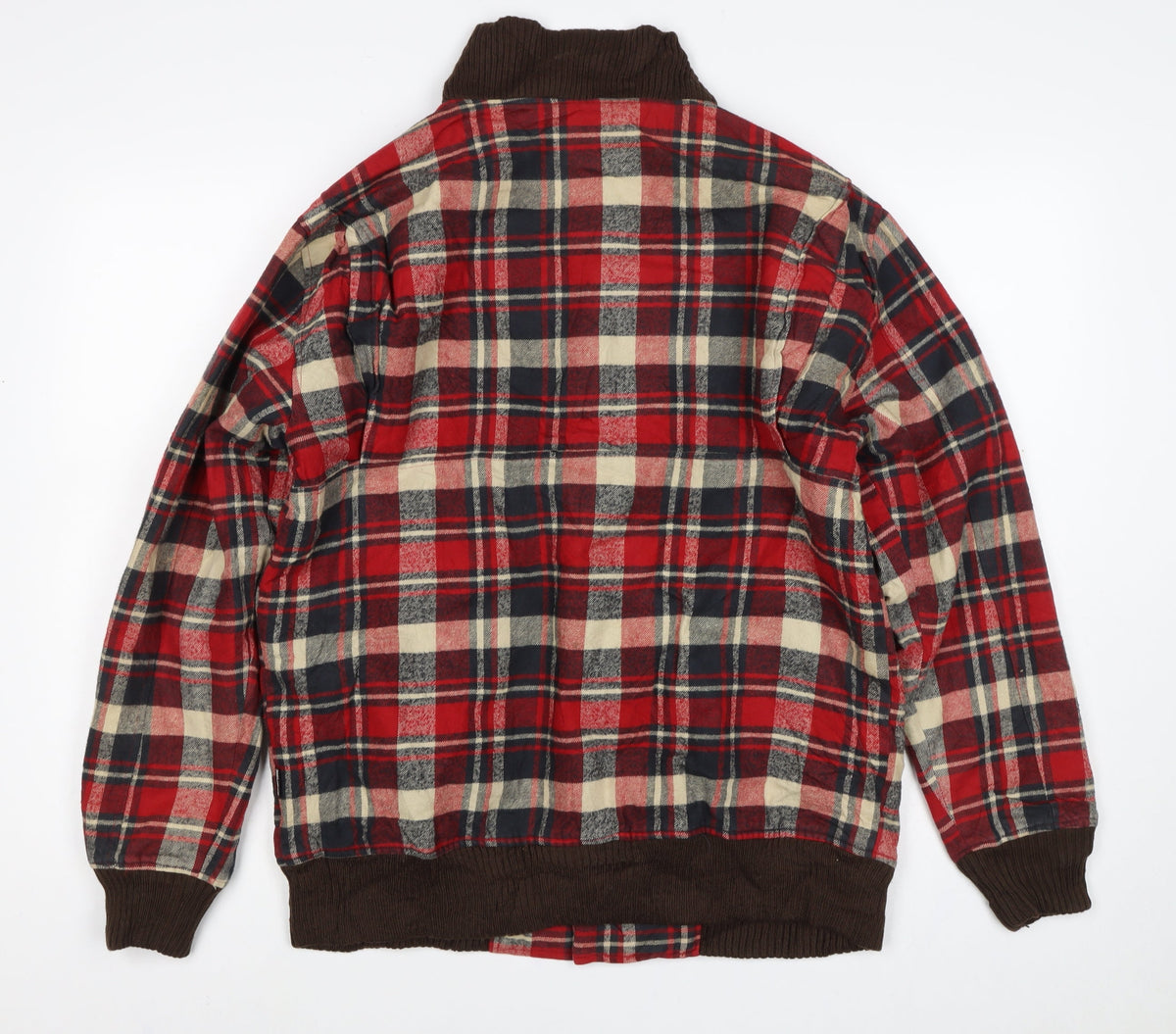 Woolrich Men's Red Plaid Medium Lined Button Outdoor Jacket