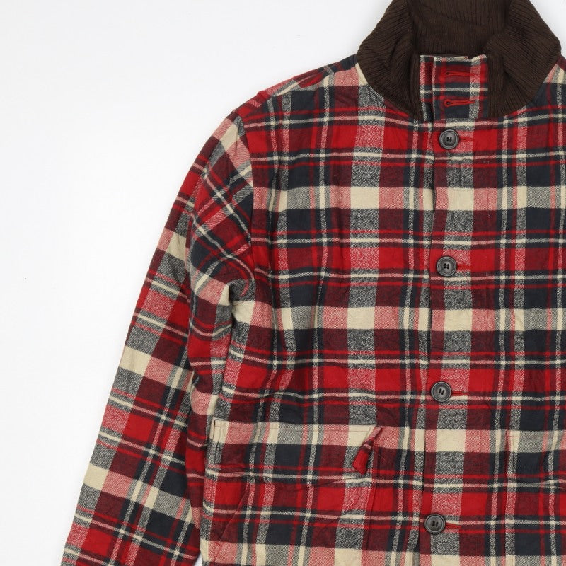 Woolrich Men's Red Plaid Medium Lined Button Outdoor Jacket