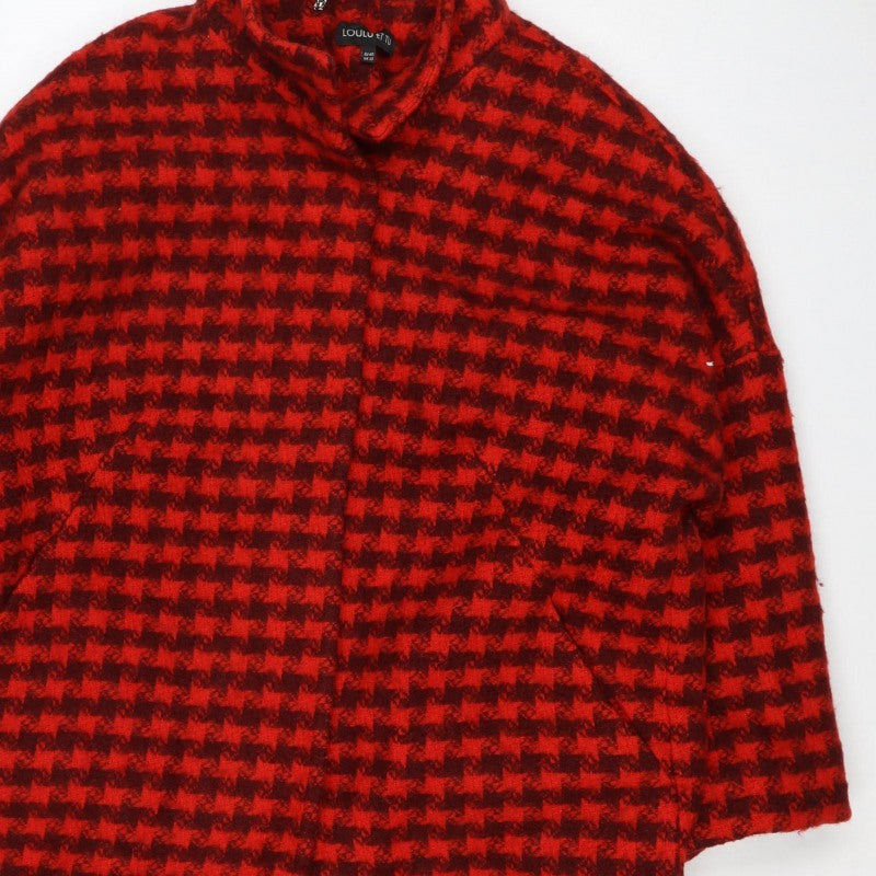 Loulu et Tu Women’s Red Black Wool Check Jacket UK 12 Short