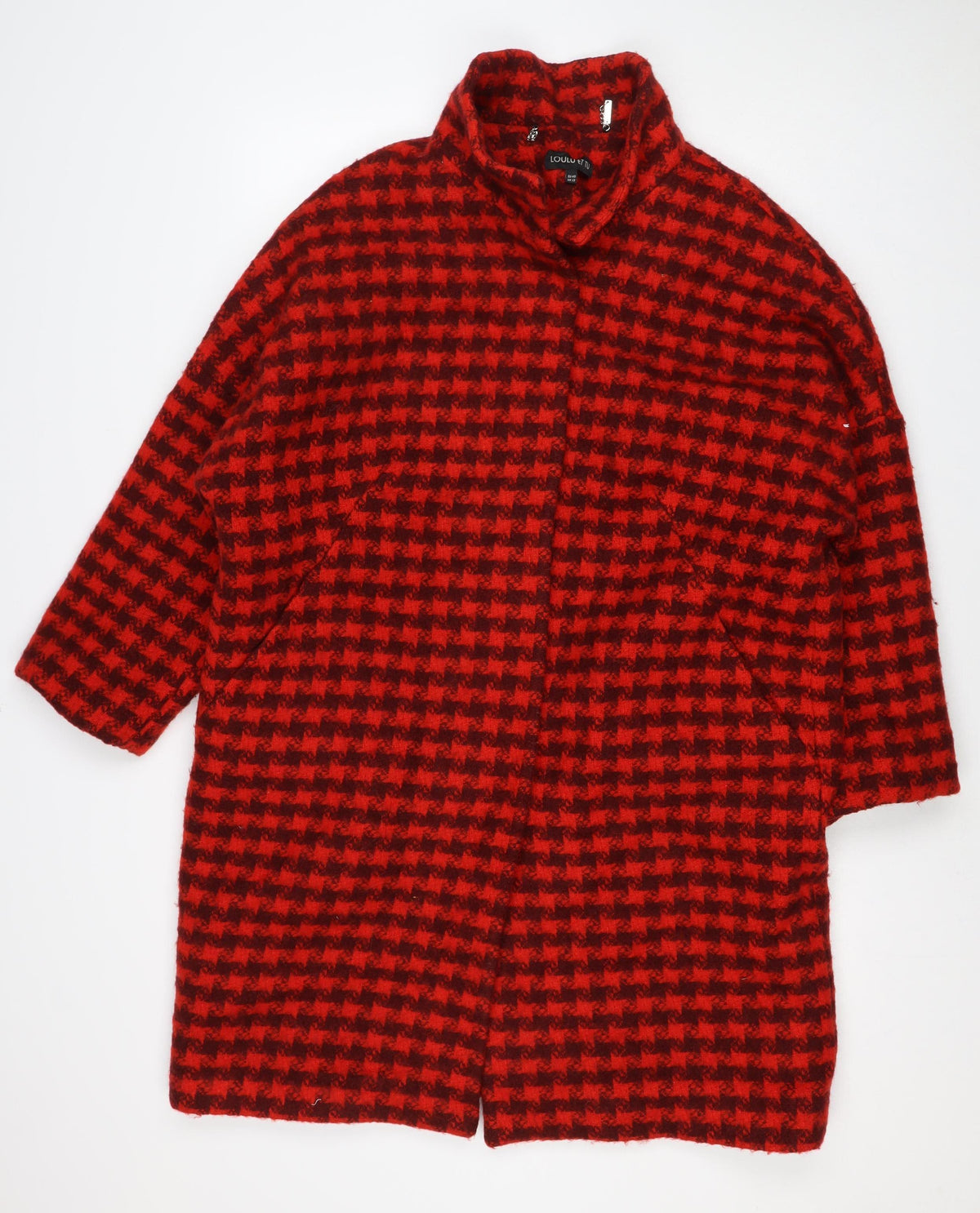 Loulu et Tu Women’s Red Black Wool Check Jacket UK 12 Short