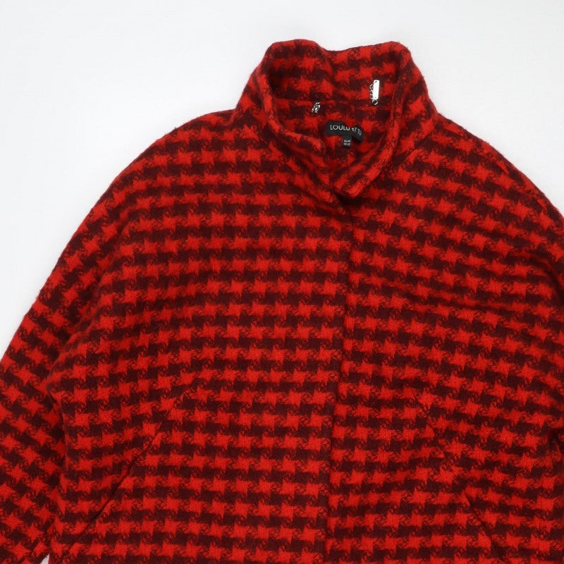 Loulu et Tu Women’s Red Black Wool Check Jacket UK 12 Short