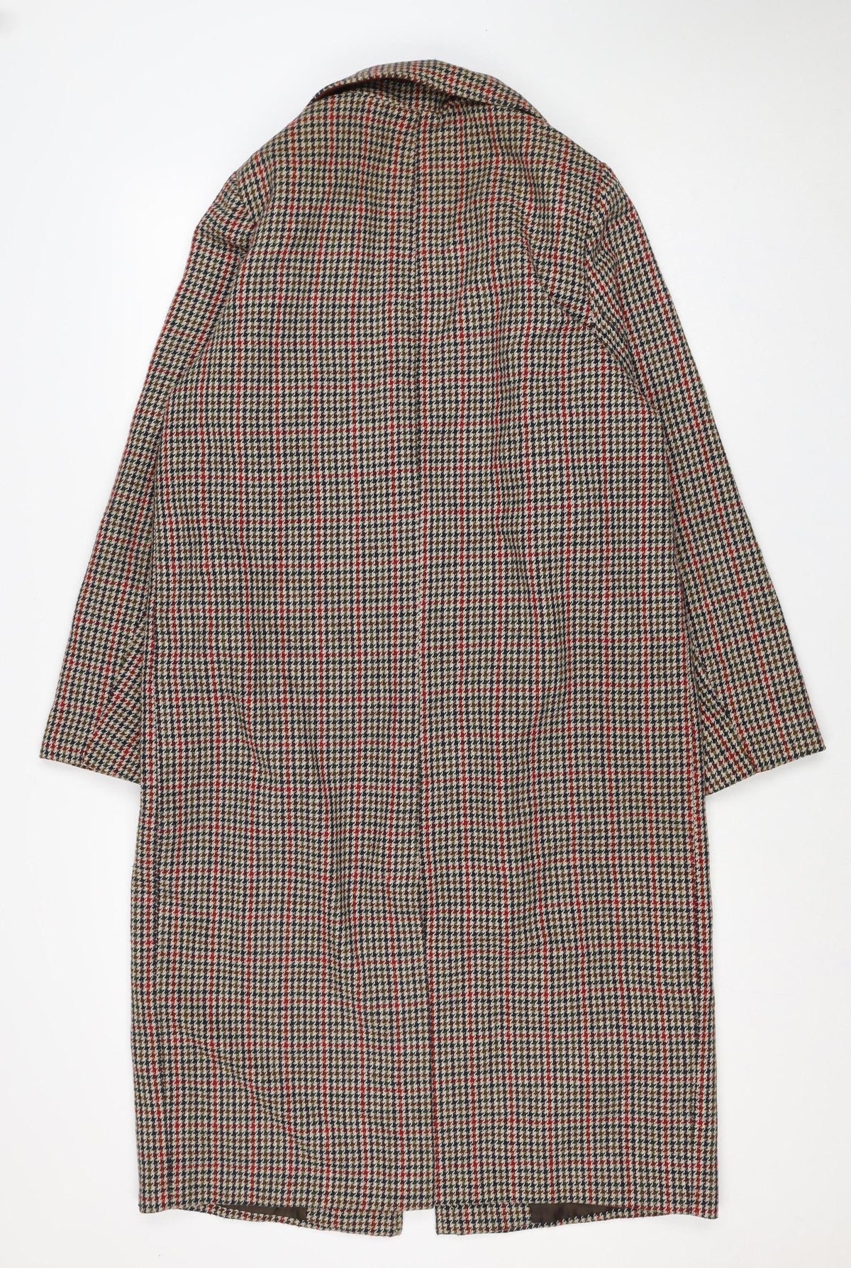 Primark Women’s Multicoloured Check Tweed Overcoat UK 14 Long