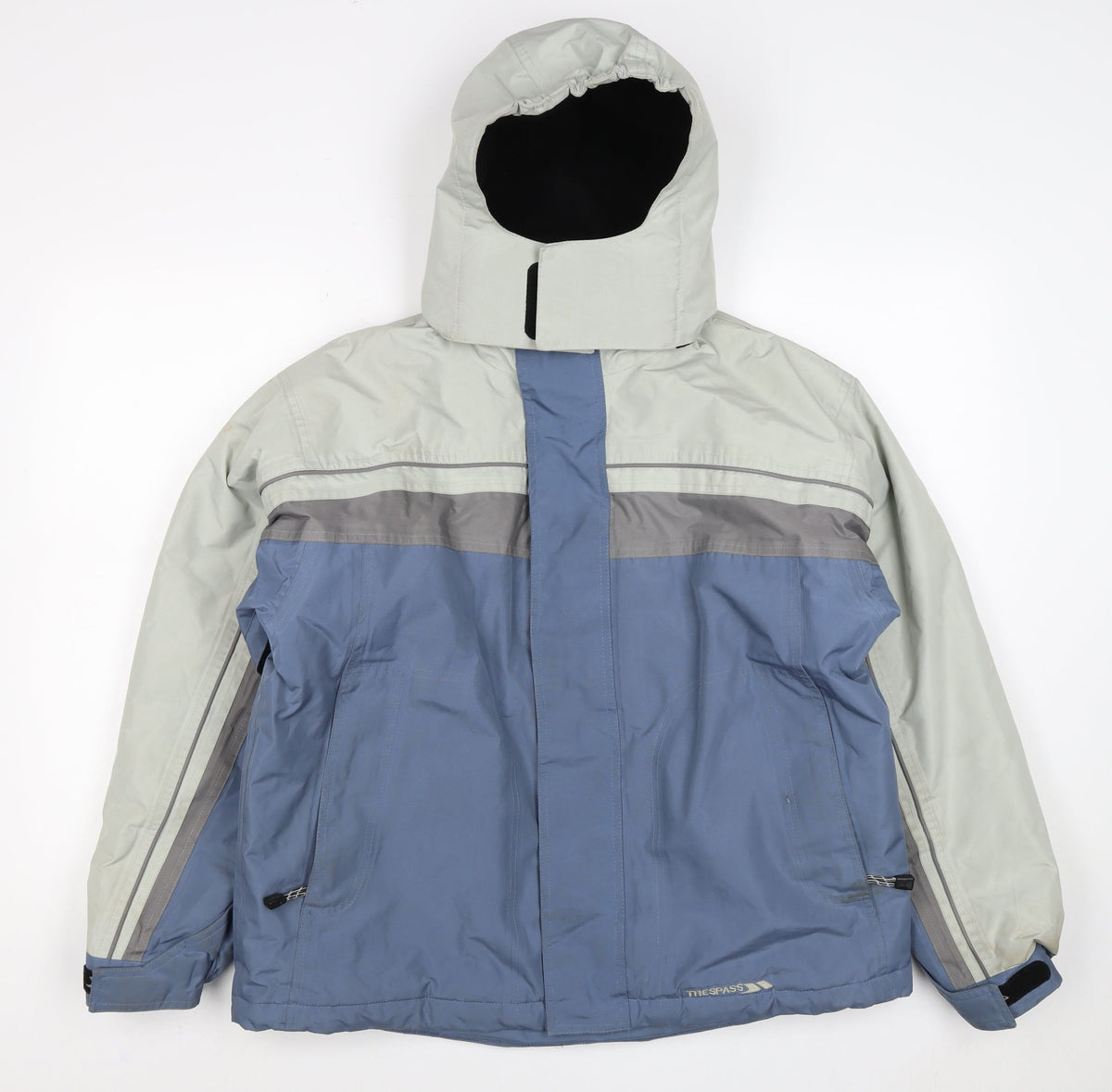 Trespass Boys Blue Grey 15-16 Years Ski Jacket Hooded Waterproof