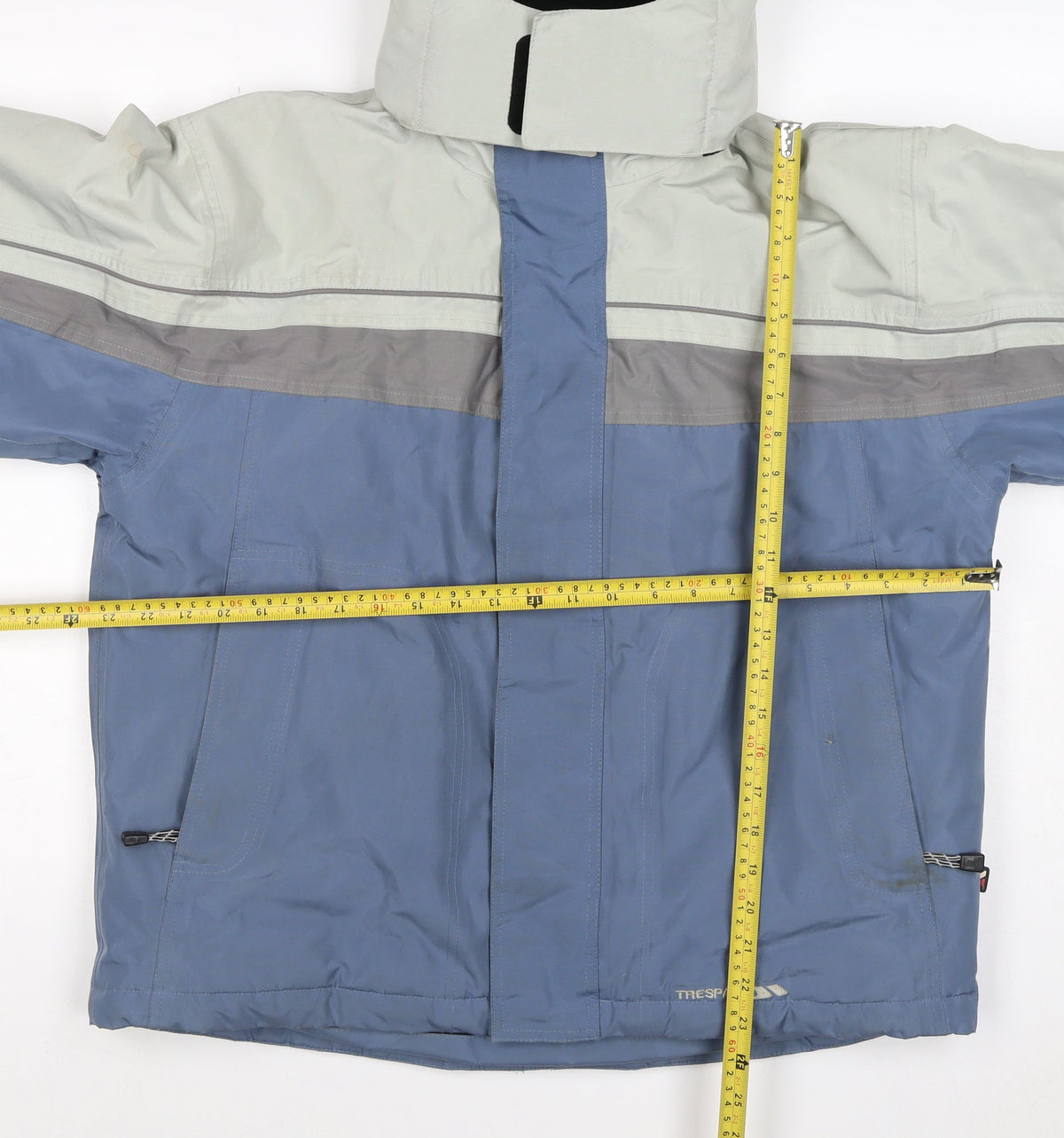 Trespass Boys Blue Grey 15-16 Years Ski Jacket Hooded Waterproof