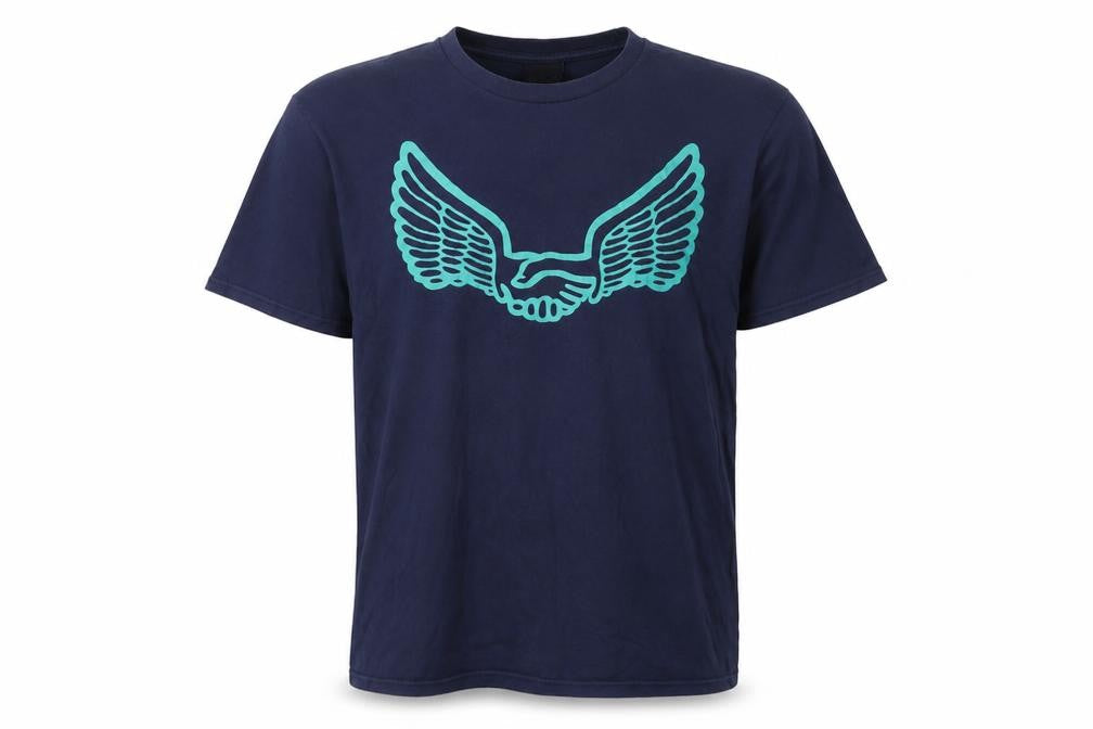 Unabomber Men’s Blue Large Wing Graphic Crew Neck T-Shirt