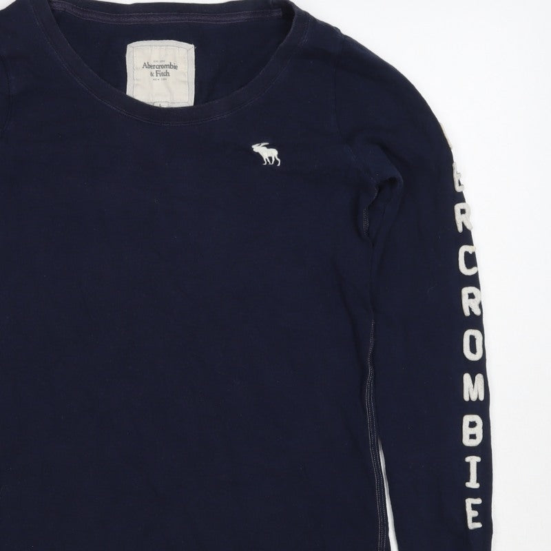 Abercrombie & Fitch Women Blue L Basic Long Sleeve T-Shirt