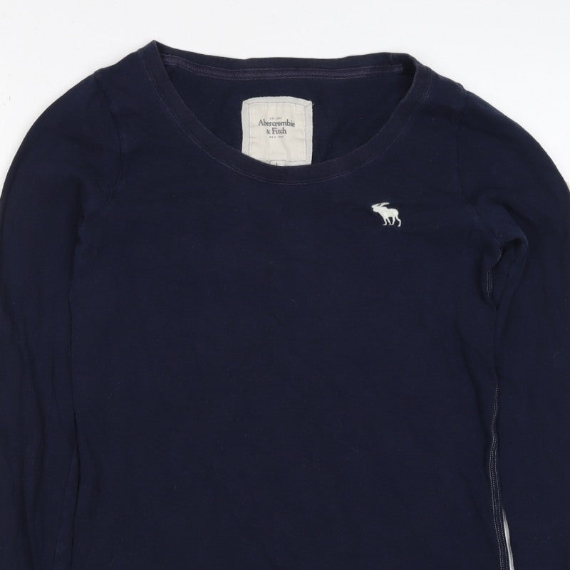 Abercrombie & Fitch Women Blue L Basic Long Sleeve T-Shirt