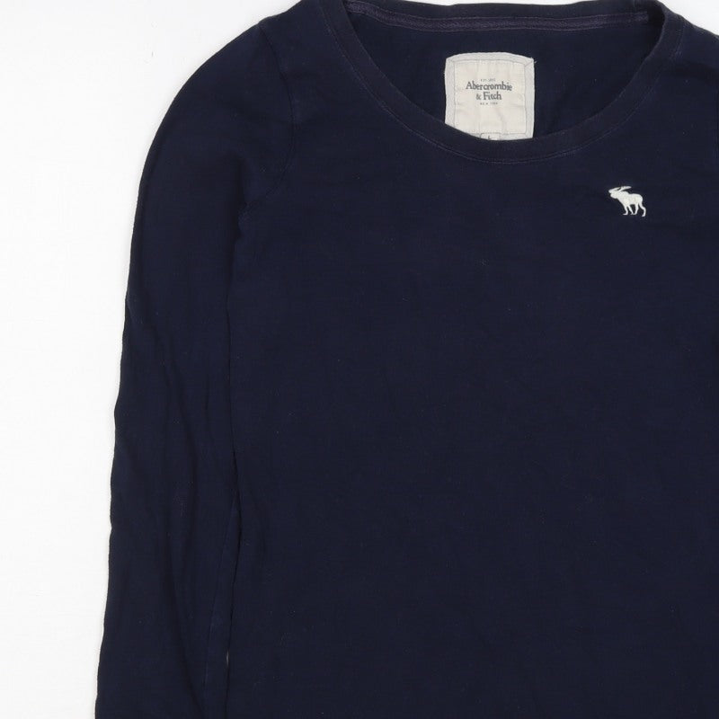 Abercrombie & Fitch Women Blue L Basic Long Sleeve T-Shirt