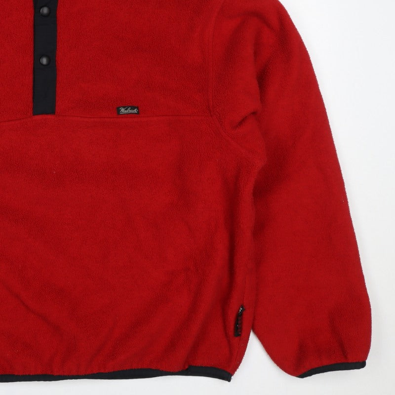 Woolrich Men's Red L Fleece Snap Pullover High Neck Sweatshirt