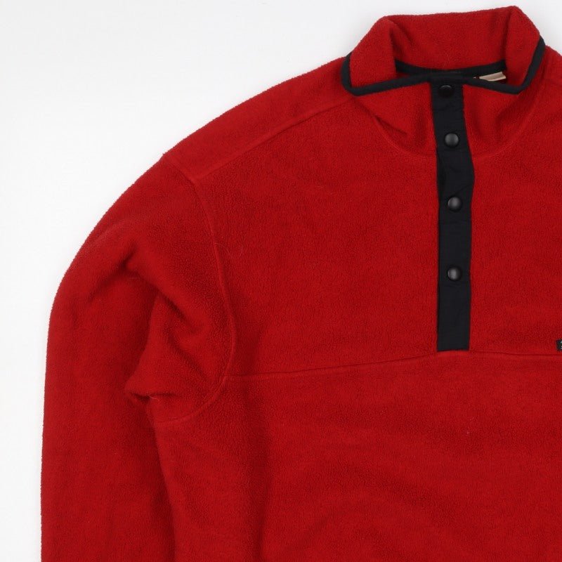 Woolrich Men's Red L Fleece Snap Pullover High Neck Sweatshirt