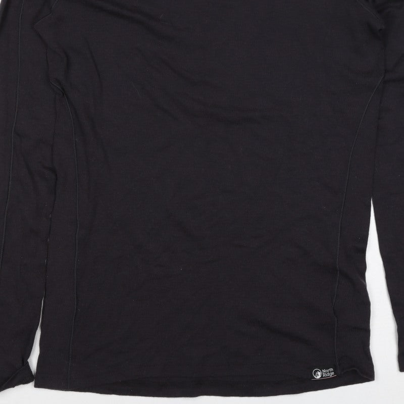 North Ridge Women Black XL Basic Merino Thermal Long Sleeve T-Shirt