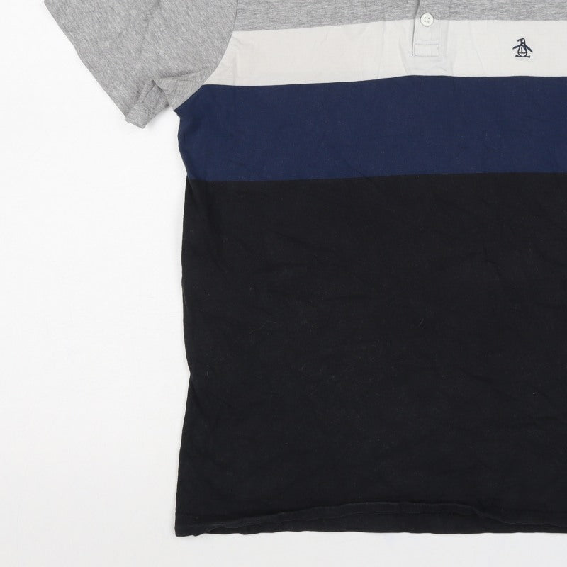 Original Penguin Men’s Multicoloured M Colourblock Cotton Polo Shirt