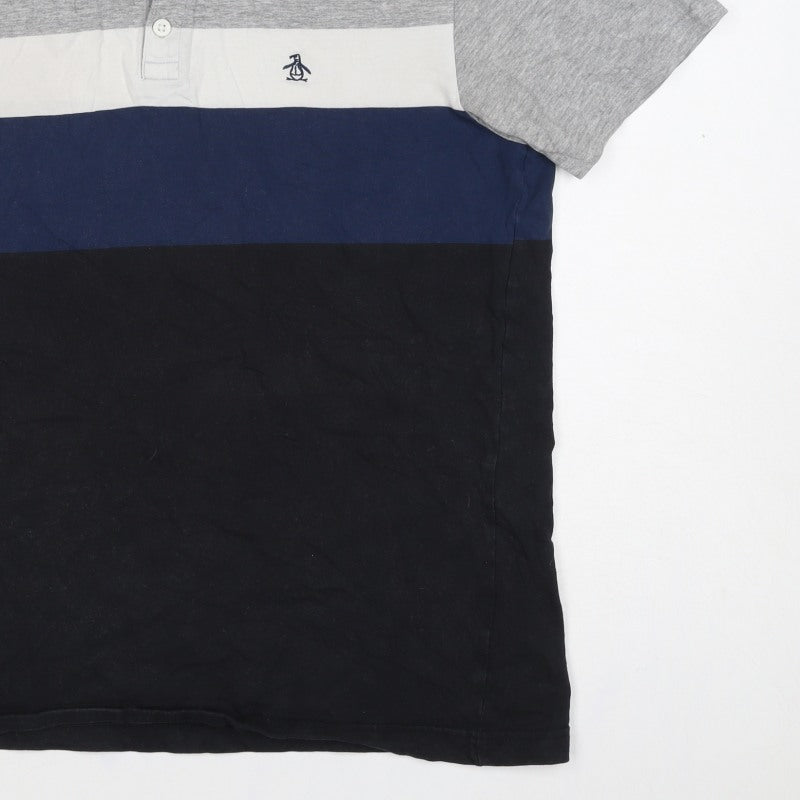 Original Penguin Men’s Multicoloured M Colourblock Cotton Polo Shirt