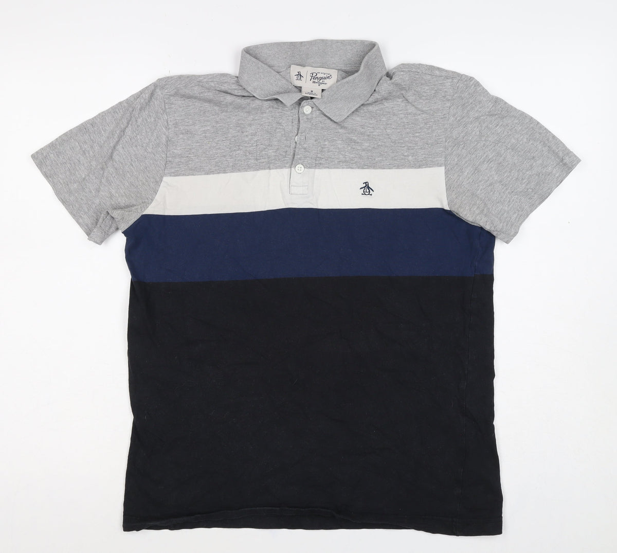 Original Penguin Men’s Multicoloured M Colourblock Cotton Polo Shirt
