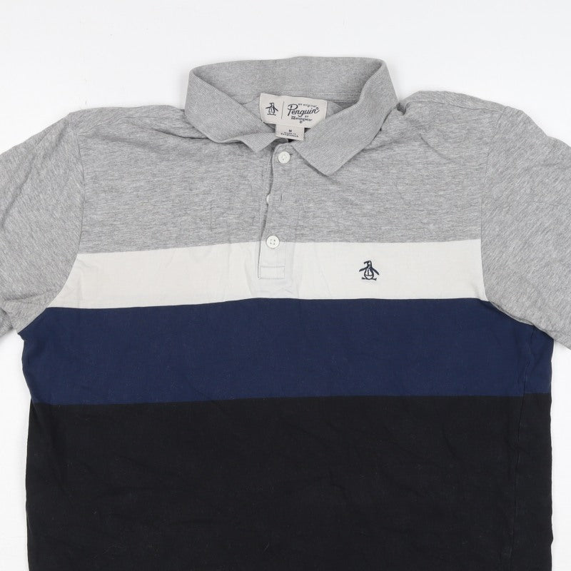 Original Penguin Men’s Multicoloured M Colourblock Cotton Polo Shirt