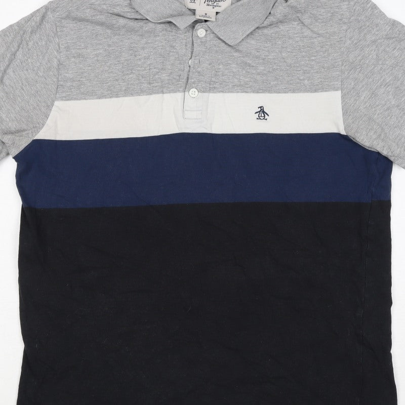 Original Penguin Men’s Multicoloured M Colourblock Cotton Polo Shirt