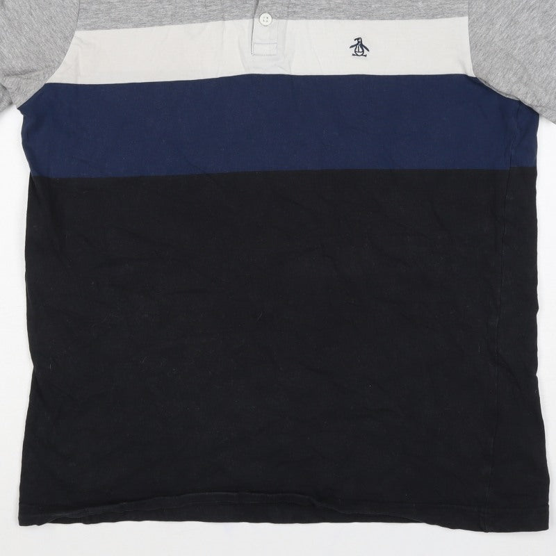 Original Penguin Men’s Multicoloured M Colourblock Cotton Polo Shirt