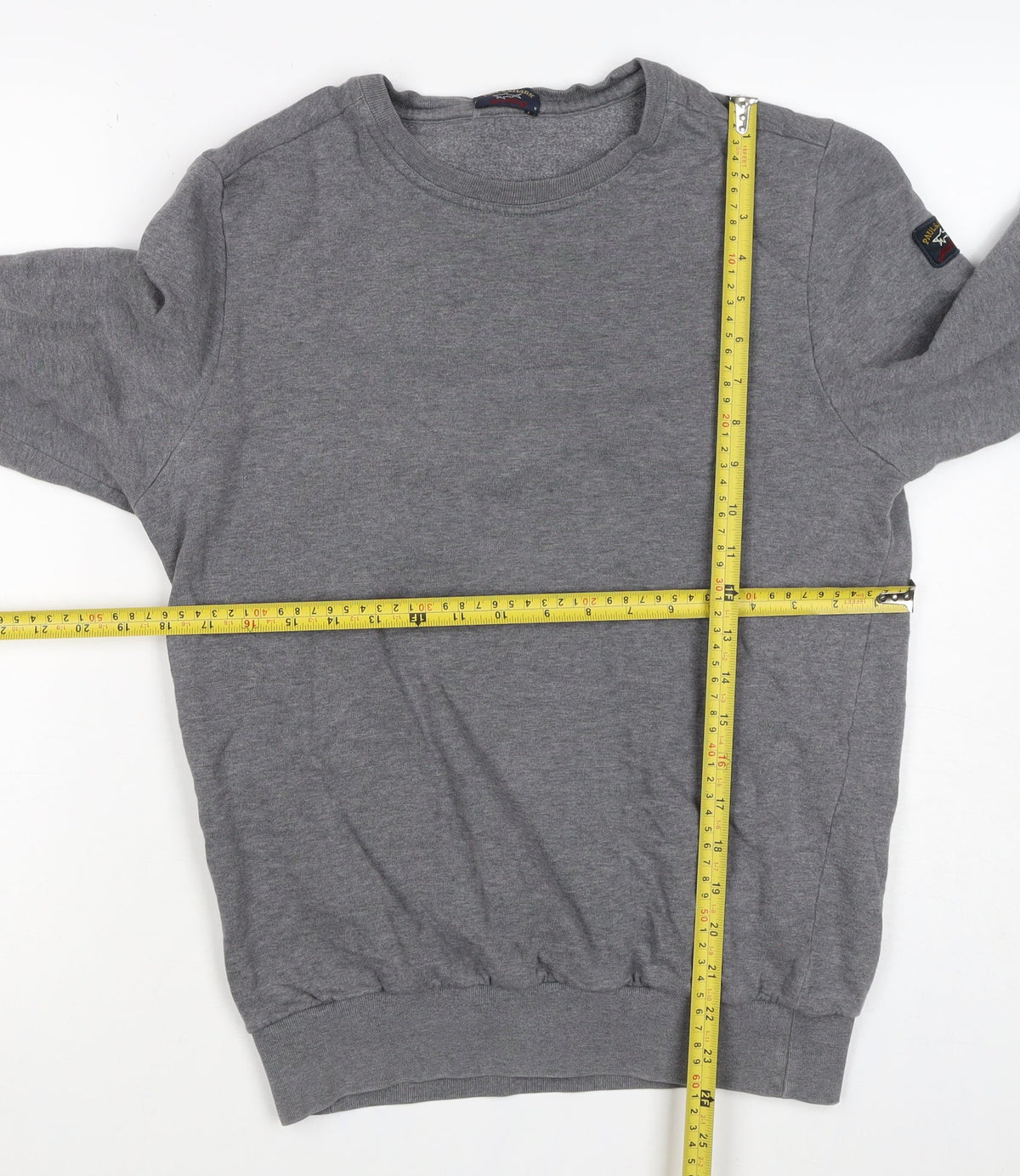 Paul & Shark Mens Grey M Crew Neck Pullover Sweatshirt Logo