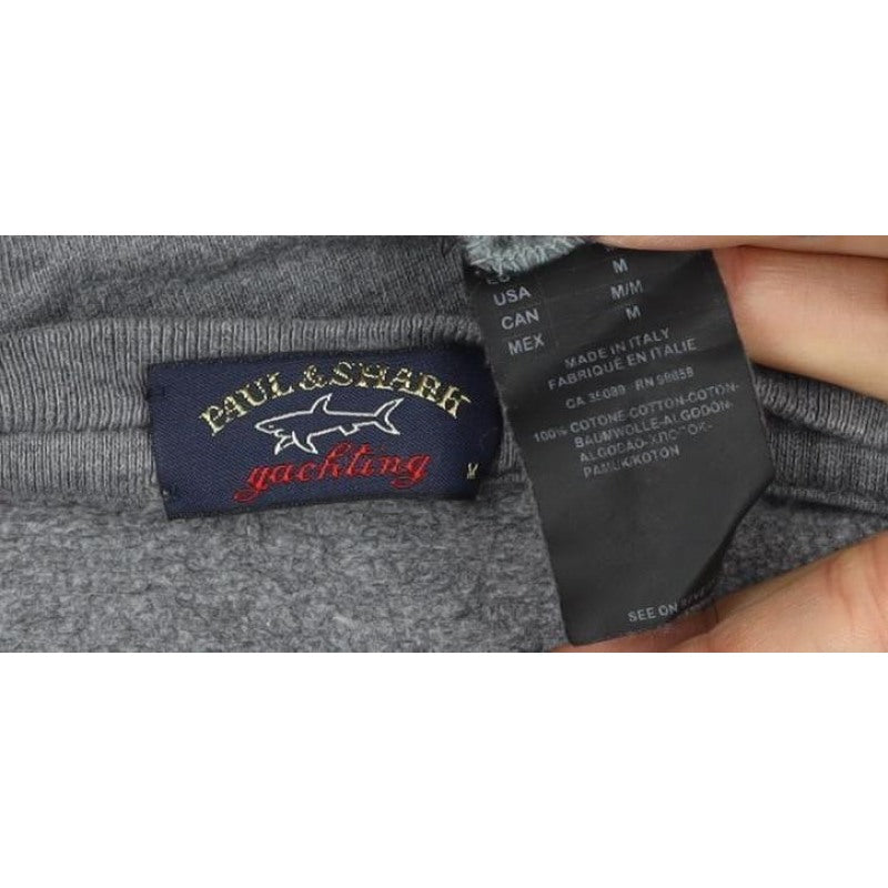 Paul & Shark Mens Grey M Crew Neck Pullover Sweatshirt Logo