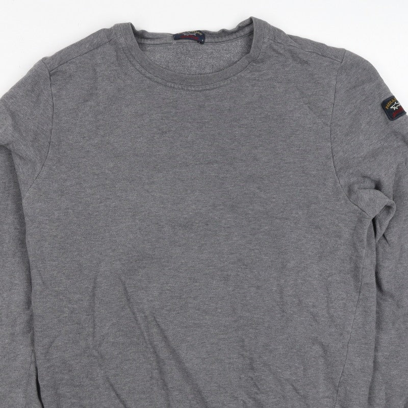 Paul & Shark Mens Grey M Crew Neck Pullover Sweatshirt Logo
