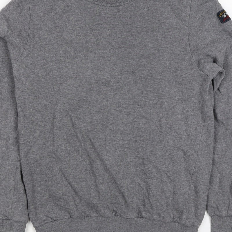 Paul & Shark Mens Grey M Crew Neck Pullover Sweatshirt Logo