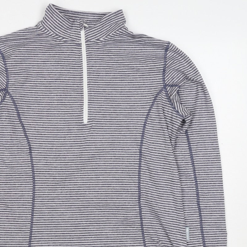 Trespass Women’s Blue Stripe L Half Zip High Neck Sweatshirt