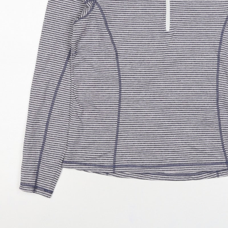 Trespass Women’s Blue Stripe L Half Zip High Neck Sweatshirt
