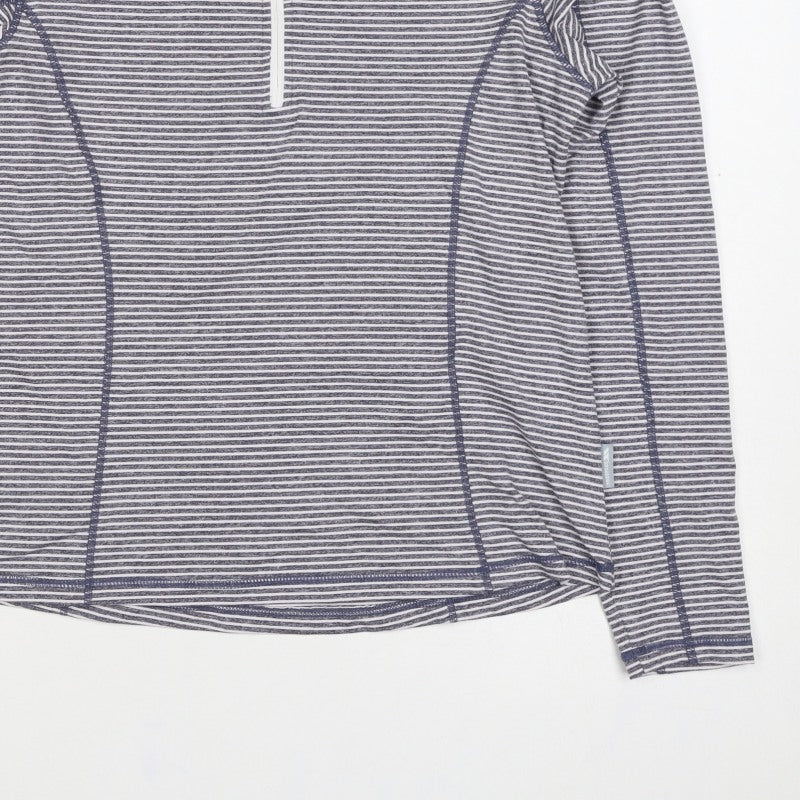 Trespass Women’s Blue Stripe L Half Zip High Neck Sweatshirt