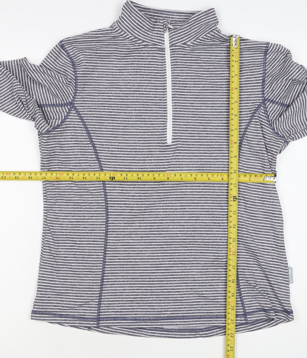 Trespass Women’s Blue Stripe L Half Zip High Neck Sweatshirt