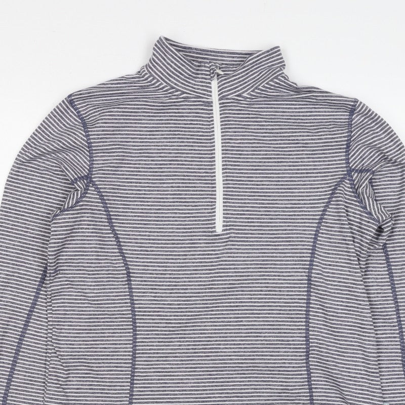 Trespass Women’s Blue Stripe L Half Zip High Neck Sweatshirt