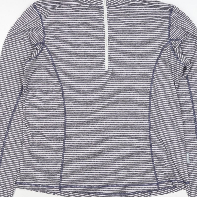 Trespass Women’s Blue Stripe L Half Zip High Neck Sweatshirt