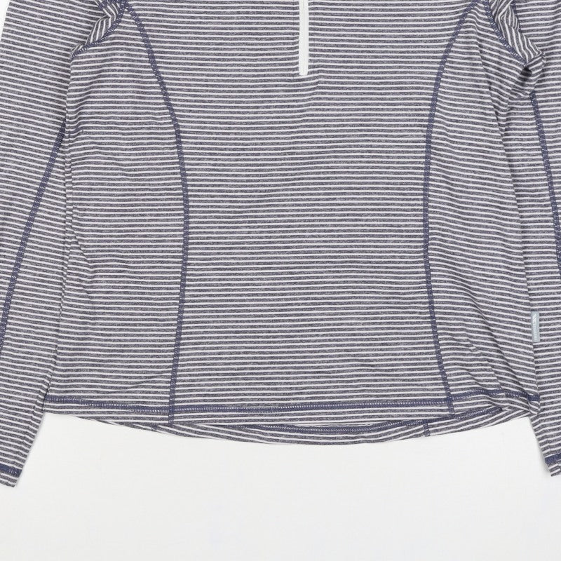 Trespass Women’s Blue Stripe L Half Zip High Neck Sweatshirt