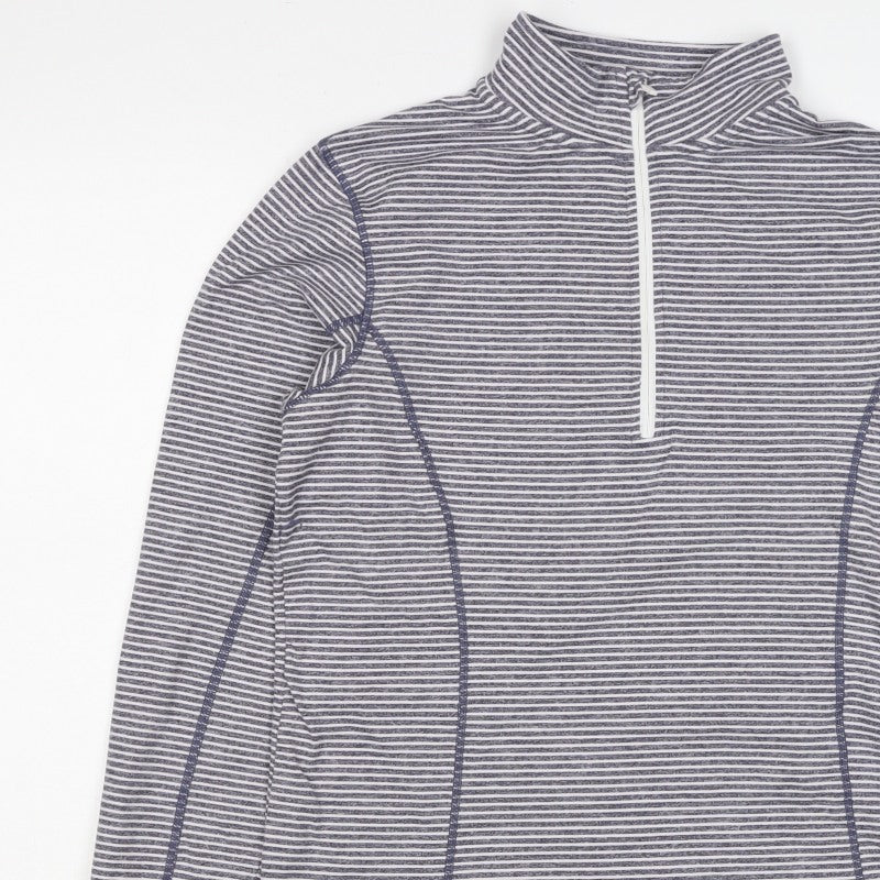Trespass Women’s Blue Stripe L Half Zip High Neck Sweatshirt