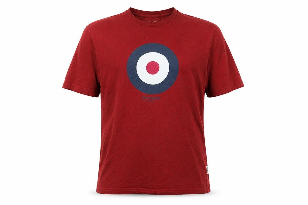 Ben Sherman Men’s Red S Mod Target Logo Crew Neck Cotton T-Shirt