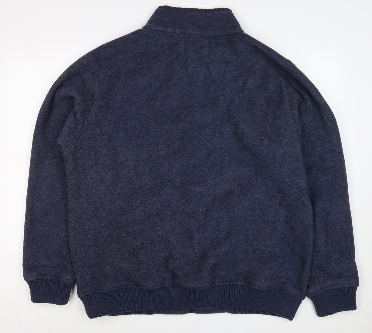 Dunnes Stores Men's Blue 2XL Wool Blend Full Zip Fleece Jacket