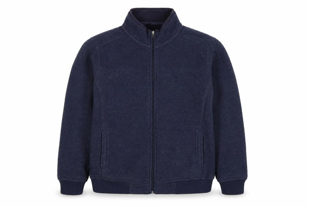 Dunnes Stores Men's Blue 2XL Wool Blend Full Zip Fleece Jacket
