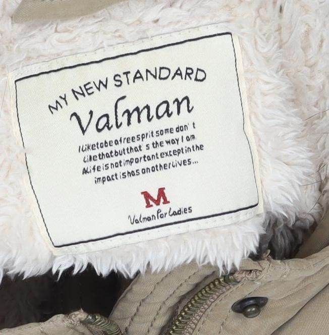 My New Standard Womens Beige M Fur Trim Hooded Parka Jacket