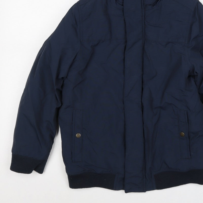 FatFace Boys Navy Hooded Padded Jacket 10-11 Years Full Zip