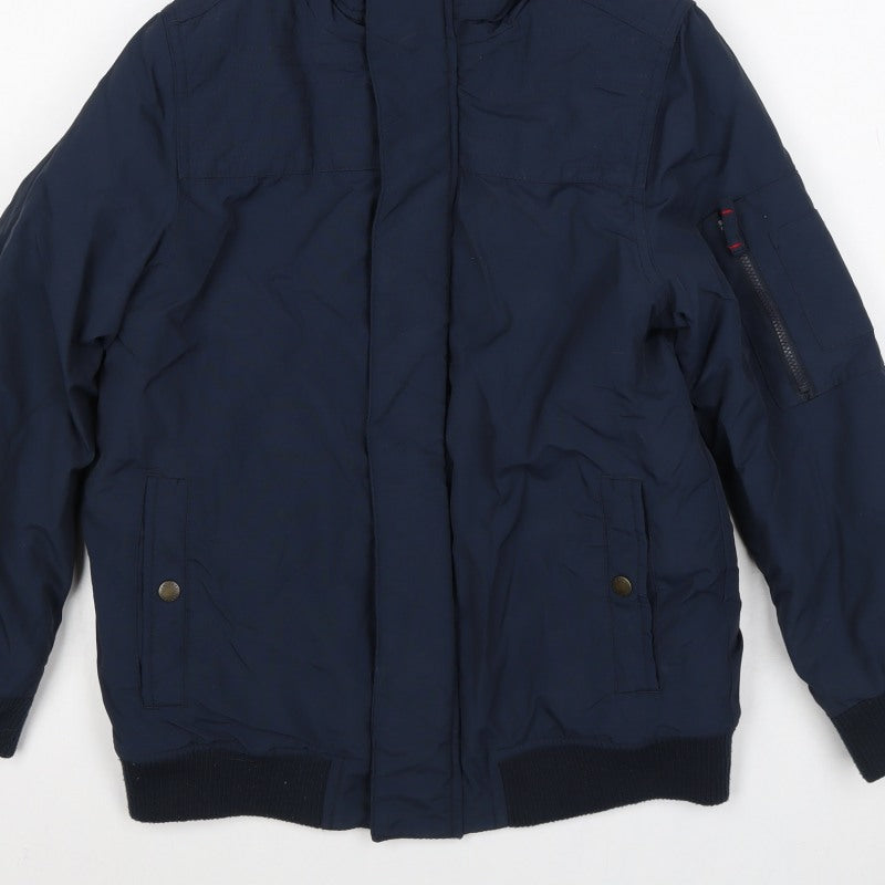 FatFace Boys Navy Hooded Padded Jacket 10-11 Years Full Zip