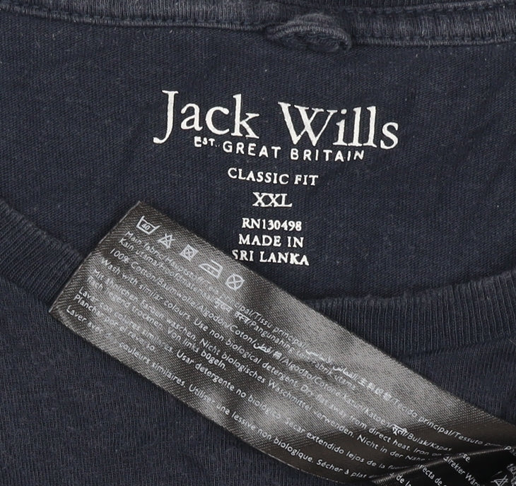 Jack Wills Men’s Blue 2XL Classic Fit Cotton Logo T-Shirt