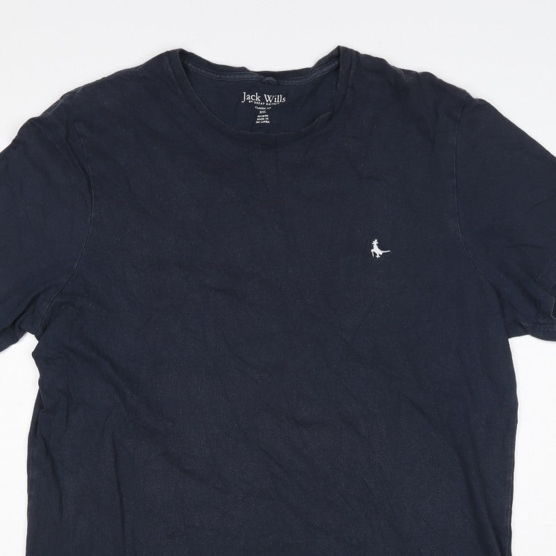 Jack Wills Men’s Blue 2XL Classic Fit Cotton Logo T-Shirt
