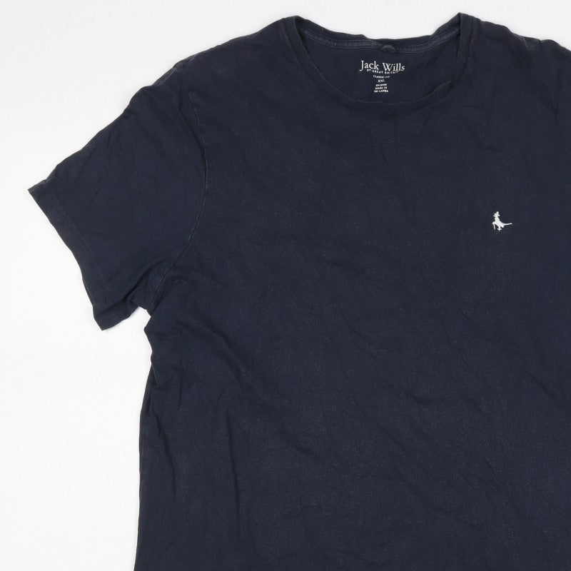 Jack Wills Men’s Blue 2XL Classic Fit Cotton Logo T-Shirt