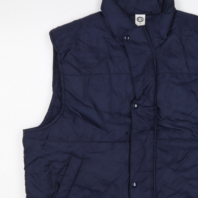 C&A Men’s Navy Blue M Padded Bodywarmer Quilted Snap Waistcoat