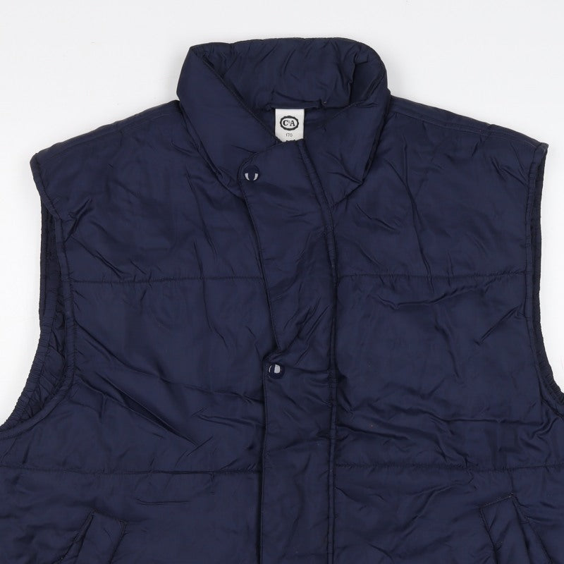 C&A Men’s Navy Blue M Padded Bodywarmer Quilted Snap Waistcoat