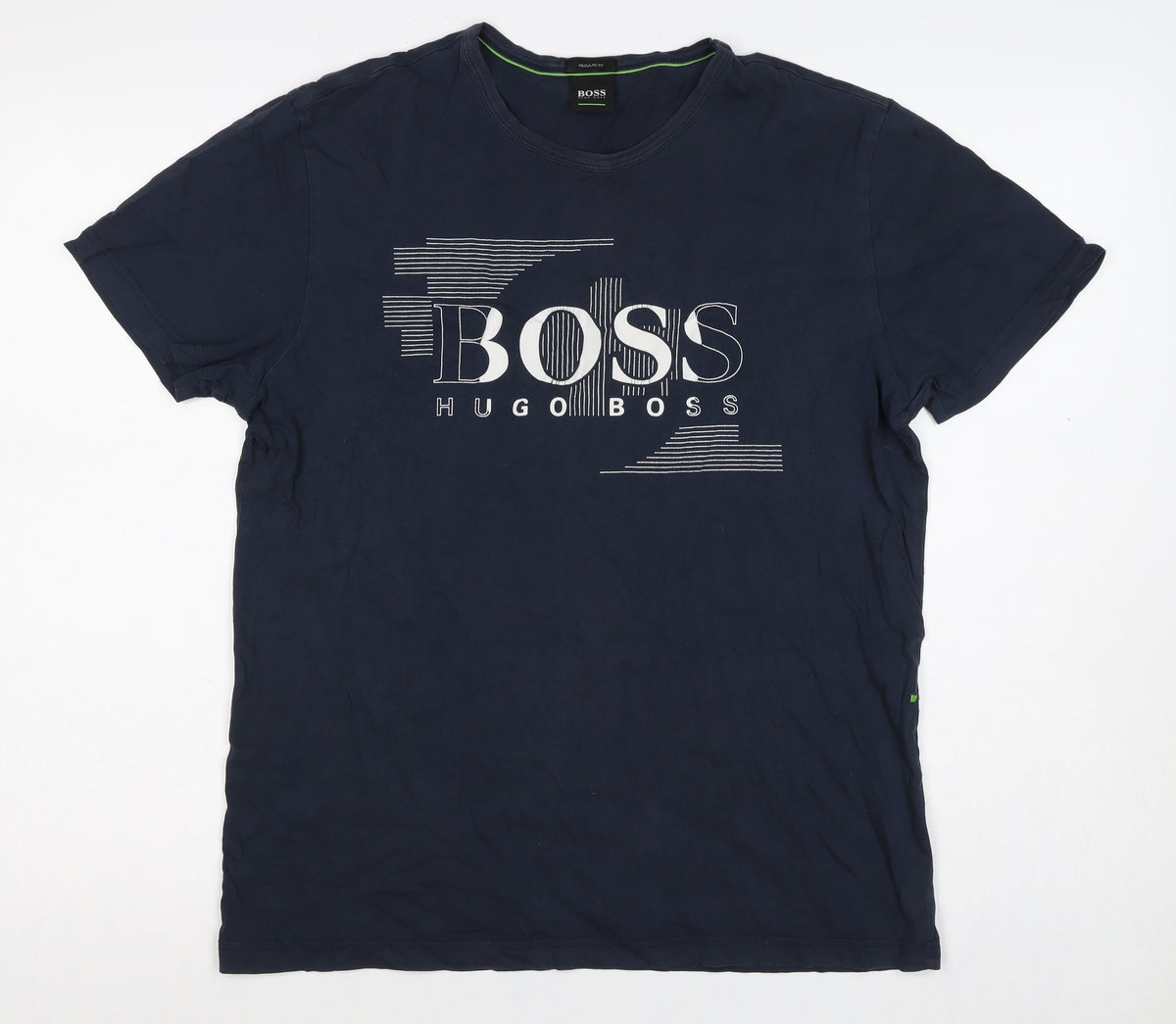 Hugo Boss Men’s Navy Blue M Regular Fit Logo Graphic Cotton T-Shirt