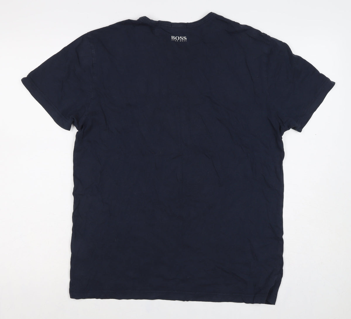 Hugo Boss Men’s Navy Blue M Regular Fit Logo Graphic Cotton T-Shirt