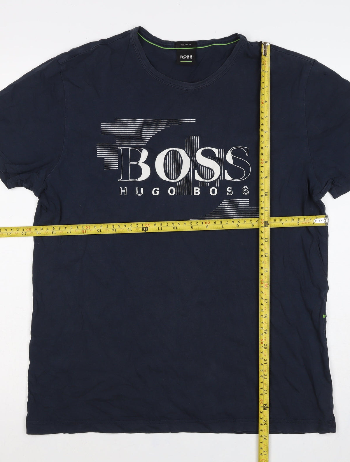 Hugo Boss Men’s Navy Blue M Regular Fit Logo Graphic Cotton T-Shirt